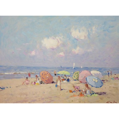 Lot 96 - Niek van der Plas Dutch, b. 1954 Beach...