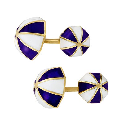 Lot 78 - Pair of Gold and Enamel Cufflinks, David Webb