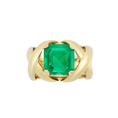 Lot 389A - Gold and Emerald Ring, Tiffany & Co., Schlumberger