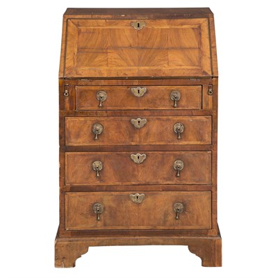 Lot 424 - George II Style Walnut Slant Front Desk Height...