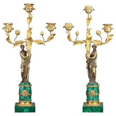 Lot 318 - Pair of Continental Gilt and Patinated-Bronze...