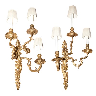 Lot 441 - Pair of Louis XV Style Gilt-Bronze...