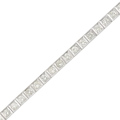 Lot 3238 - White Gold and Diamond Straightline Bracelet