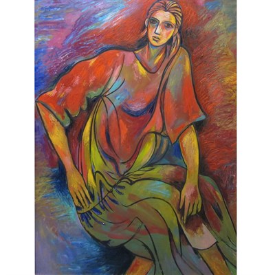 Lot 36 - Menachem Gueffen Israeli, b. 1930 Seated Woman,...