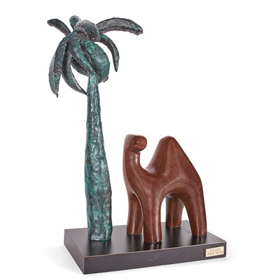 Lot 57 - Amos Kenan Israeli, 1927-2009 Camel and Palm...