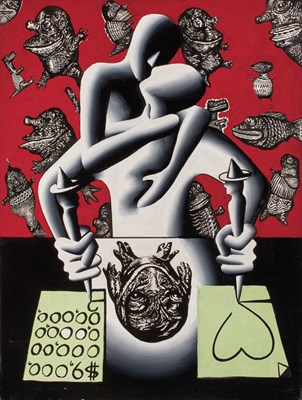 Lot 104 - Mark Kostabi and Daryl Trivieri American, b....