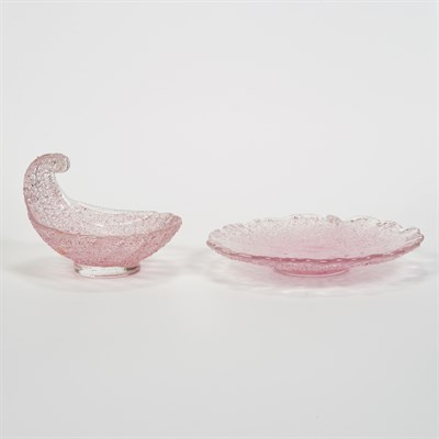 Lot 283 - Set of Italian Pink Overshot Glass Dessert...