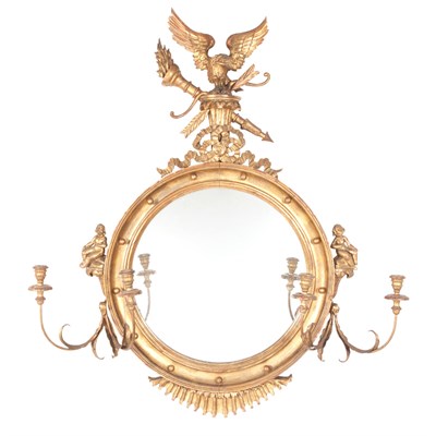 Lot 449 - Neoclassical Style Giltwood Girandole Mirror...