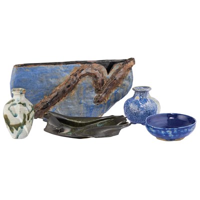 Lot 411 - Group of Five Studio Pottery Vessels Two...