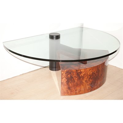 Lot 528 - Dakota Jackson Burrwood and Glass Low Table...