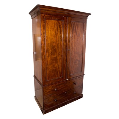 Lot 343 - Georgian Style Mahogany Linen Press Height 6...