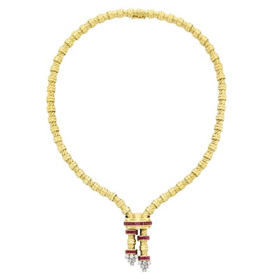 Lot 276 - Gold, Diamond and Ruby Necklace, Gubelin