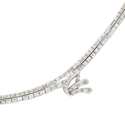 Lot 465 - Platinum and Diamond Bracelet