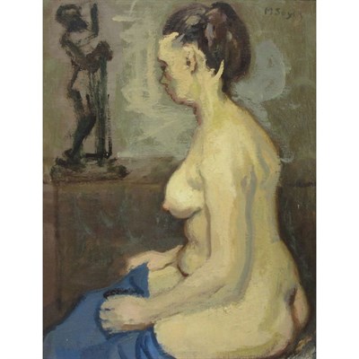 Lot 87 - Moses Soyer American, 1899-1974 Model in the...