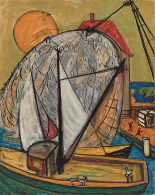 Lot 89 - Theo Hios American, 1910-1998 Fisherman's...