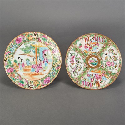 Lot 378 - Two Chinese Rose Medallion Porcelain Plates...