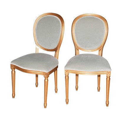 Lot 481 - Set of Eight Louis XVI Style Gold Painted...