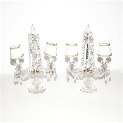 Lot 138 - Pair of George III Style Glass Two-Light...