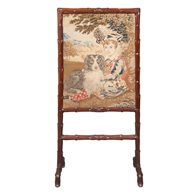 Lot 142 - Victorian Mahogany and Needlepoint Fire Screen...