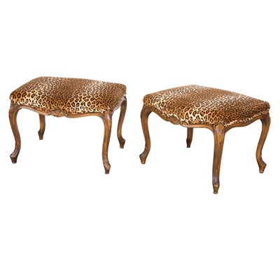 Lot 149 - Pair of Louis XV Style Walnut Stools Length 23...