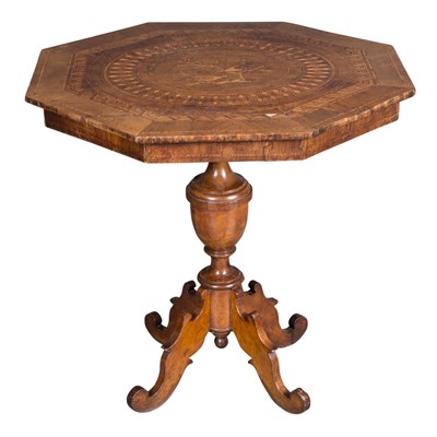 Lot 162 - Continental Marquetry Inlaid Mahogany Table...