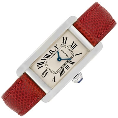 Lot 3140 - Lady's White Gold 'Tank' Wristwatch, Cartier, Ref. 1713