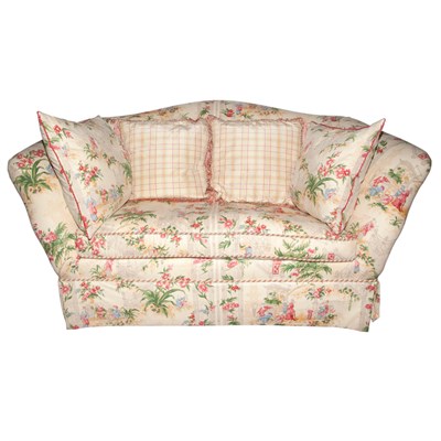 Lot 389 - Chintz Upholstered Sofa Length 66 inches.