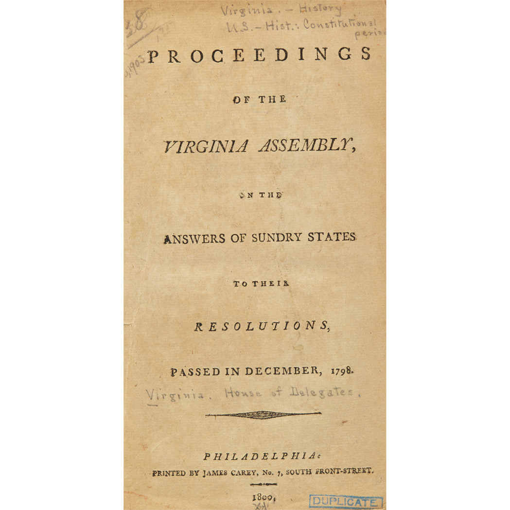 Lot 37 - [VIRGINIA - FEDERAL] Proceedings of the...