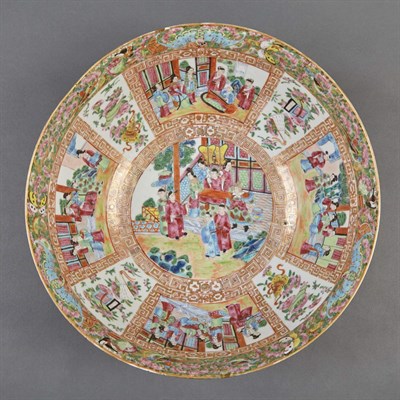 Lot 135 - Canton Rose Medallion Porcelain Punch Bowl...