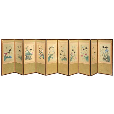 Lot 41 - Korean Ten-Panel Screen Choson Period, 19th...
