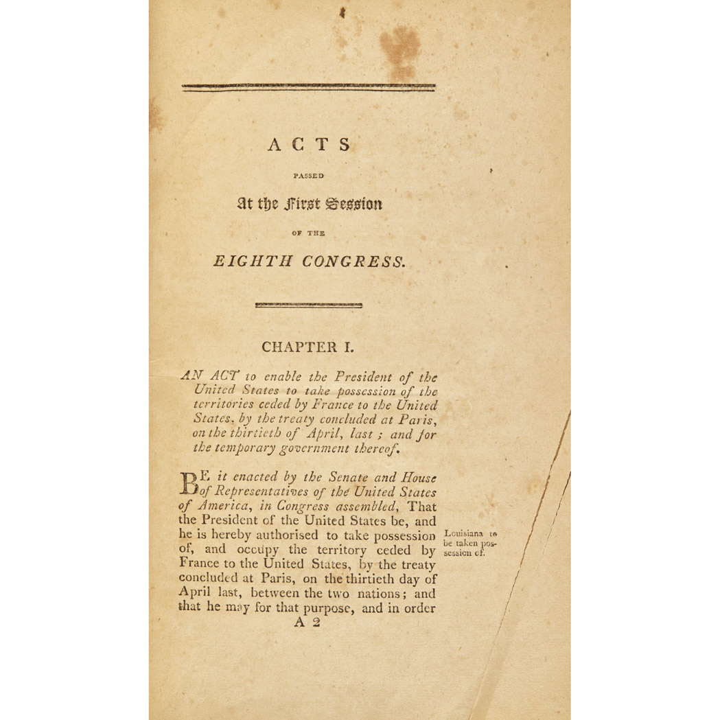 Lot 42 - [UNITED STATES] Group of Acts of Congress,...