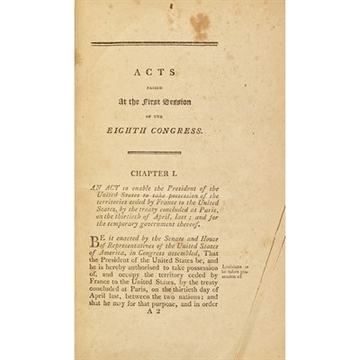 Lot 42 - [UNITED STATES] Group of Acts of Congress,...