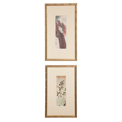 Lot 120 - Group of Eight Framed Japanese Color Offset...
