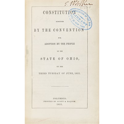 Lot 73 - [OHIO] MEDARY, SAMUEL. The New Constitution....