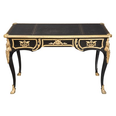 Lot 298 - Louis XV Style Ebonized Bureau Plat Height 30...