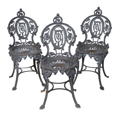 Lot 209 - Set of Three Iron Garden Chairs