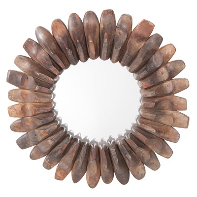 Lot 442 - Mirror With Wood Shoe-Form Frame Diameter 41...