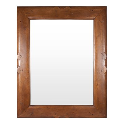 Lot 159 - Stained Pine and Faux Horn Rectangular Mirror...
