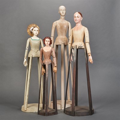 Lot 148 - Group of Four Spanish Colonial Style Painted...