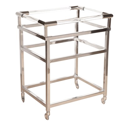 Lot 218 - Chrome and Lucite Cocktail Cart Height 31...