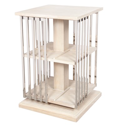 Lot 171 - Contemporary Stained Oak and Chrome Revolving...