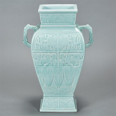 Lot 247 - Chinese Celadon Glazed Porcelain Vase 19th...