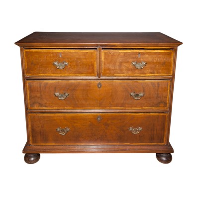 Lot 430 - William and Mary Style Banded Walnut Chest of...