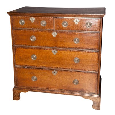 Lot 370 - Provincial Georgian Style Oak Chest of Drawers...