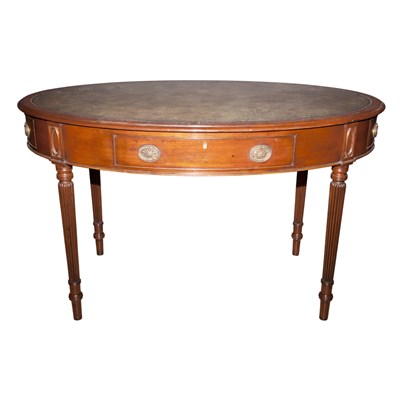Lot 479 - Regency Style Mahogany Oval Writing Table...
