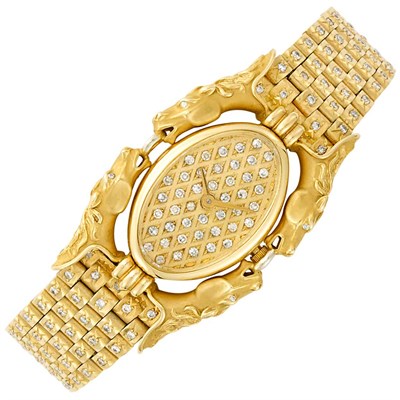 Lot 3326 - Gold and Diamond Wristwatch, Carrera y Carrera
