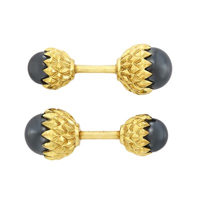 Lot 3113 - Gold and Hematite Acorn Cufflinks, Tiffany & Co., Schlumberger