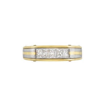 Lot 3307 - Two-Color Gold and Diamond Ring