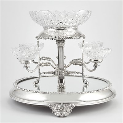 Lot 363 - Regency Style Silver Plate and Cut Glass...