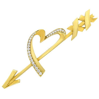 Lot 3321 - Gold and Diamond Brooch, Tiffany & Co., Paloma Picasso